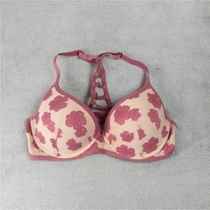 VS Pink Lightly Lined Caged Racer Back Bra 36D